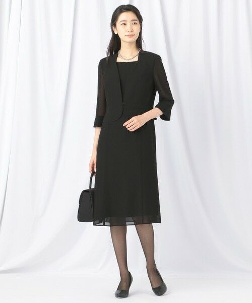 BLACK FORMAL / ブラックフォーマル ドレス | 【洗える/着心地楽々】セオプラスエス ウォッシャブル ワンピース | 詳細5