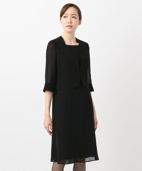 BLACK FORMAL / ブラックフォーマル ドレス | 【洗える/着心地楽々】セオプラスエス ウォッシャブル ワンピース | 詳細7