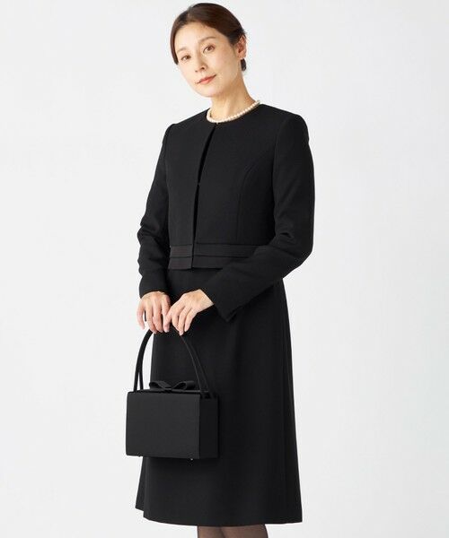 BLACK FORMAL / ブラックフォーマル その他トップス | 【ストレッチ/オールシーズン対応】ペプラムミニグログラン ジャケット＋ワンピース | 詳細1