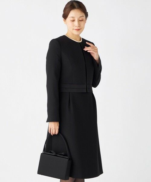 BLACK FORMAL / ブラックフォーマル その他トップス | 【ストレッチ/オールシーズン対応】ペプラムミニグログラン ジャケット＋ワンピース | 詳細2