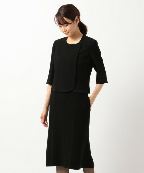 BLACK FORMAL / ブラックフォーマル セットアップ | 【高級トリアセテート素材】レベッカBSジョーゼット ジャケット+ワンピース | 詳細23