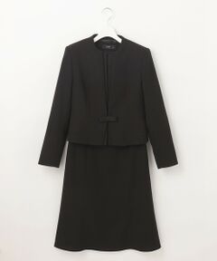 BLACK FORMAL / ブラックフォーマル セットアップ | ドビーボーダーリボン ジャケット+ワンピース