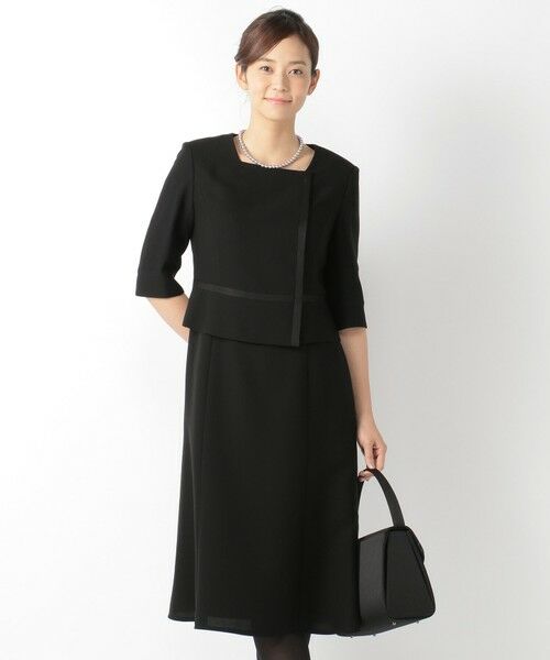 BLACK FORMAL / ブラックフォーマル セットアップ | ドビーボーダーリボン ジャケット+ワンピース | 詳細27