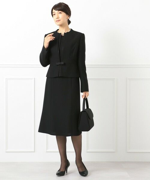 BLACK FORMAL / ブラックフォーマル セットアップ | ドビーボーダーリボン ジャケット+ワンピース | 詳細30