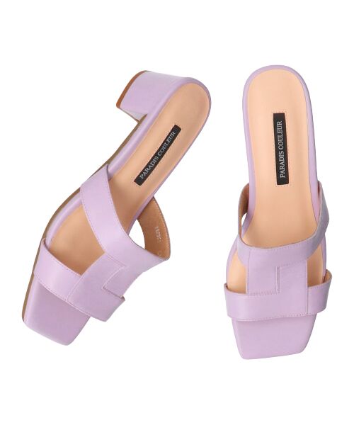 Bridget Birkin/ブリジットバーキン 【PARADIS COULEUR】スクエアトウクロスミュールサンダル ラベンダー 24 Bridget Birkin/ブリジットバーキン 【PARADIS COULEUR】スクエアトウクロスミュールサンダル ラベンダー 24