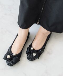 Bridget Birkin / ブリジットバーキン フラットシューズ | 【BRIDGET BIRKIN】ビッグパールリボンフラットシューズ