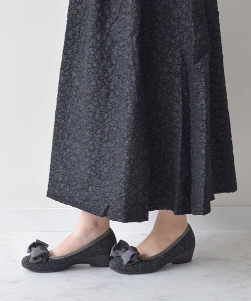 Bridget Birkin / ブリジットバーキン パンプス | 【BRIDGET BIRKIN WALK】リボンウォーキングパンプス(グレーコンビ)