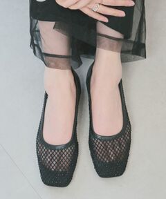 Bridget Birkin / ブリジットバーキン パンプス | 【PARADIS COULEUR】ラインストーンチュールスクエアパンプス