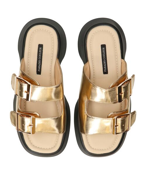 Bridget Birkin / ブリジットバーキン サンダル | 【PARADIS COULEUR】ダブルバックル厚底ミュールサンダル | 詳細12