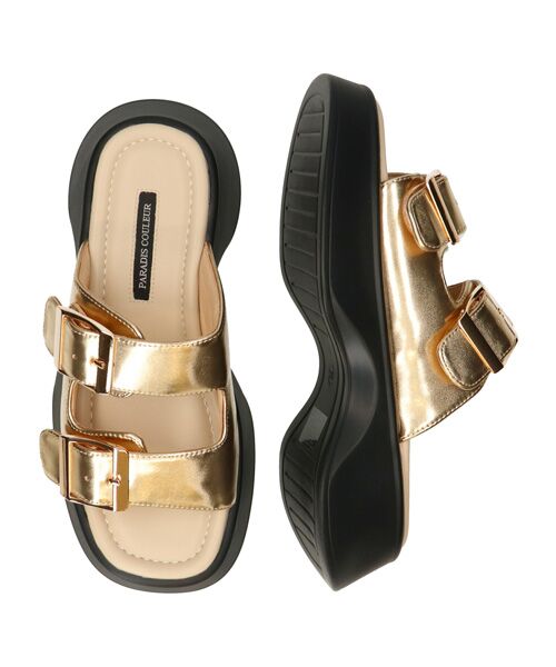 Bridget Birkin / ブリジットバーキン サンダル | 【PARADIS COULEUR】ダブルバックル厚底ミュールサンダル | 詳細13