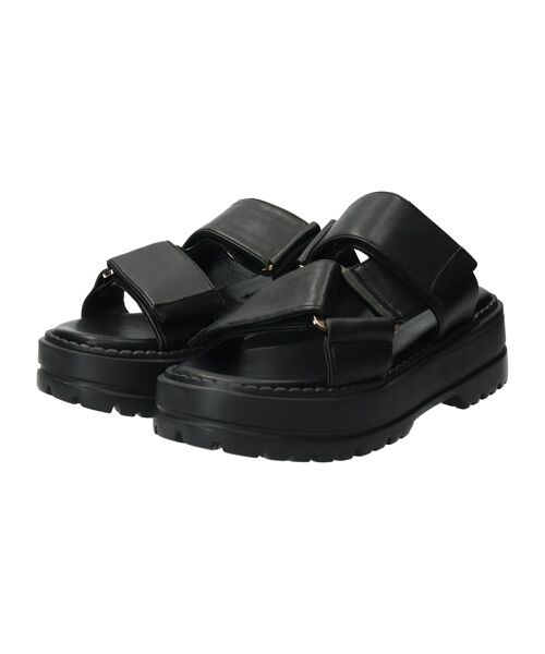 Bridget Birkin / ブリジットバーキン サンダル | 【PARADIS COULEUR】ワイドベルクロ厚底ミュールサンダル | 詳細1