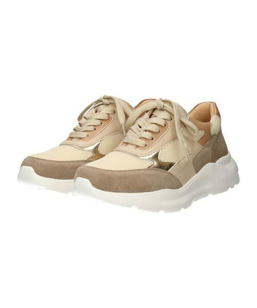 Bridget Birkin / ブリジットバーキン スニーカー | 【PARADIS COULEUR】異素材コンビレースアップスニーカー(ベージュコンビ)