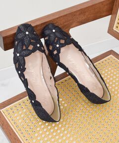 Bridget Birkin / ブリジットバーキン パンプス | 【Bridget Birkin】フラワーカットワークラメパンプス