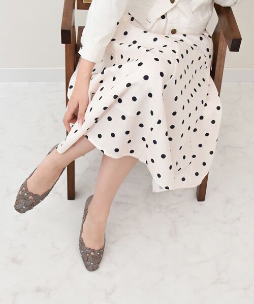 Bridget Birkin / ブリジットバーキン パンプス | 【Bridget Birkin】フラワーカットワークラメパンプス(ブラウン雑材)