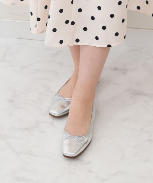 Bridget Birkin / ブリジットバーキン バレエシューズ | 【Bridget Birkin】スクエアトゥバレエシューズ(シルバー)