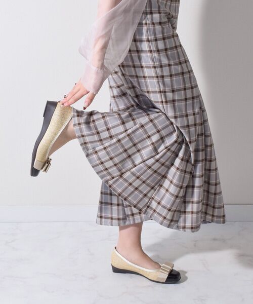 Bridget Birkin / ブリジットバーキン パンプス | 【BRIDGET BIRKIN WALK】グログランリボン切替ウォーキングパンプス(ベージュコンビ)