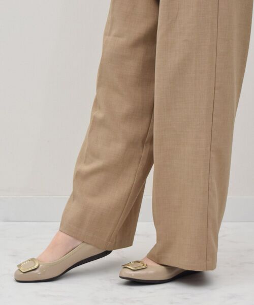 Bridget Birkin / ブリジットバーキン レインシューズ | 【Bridget Birkin】バックルアクセントレインパンプス(ベージュエナメル)