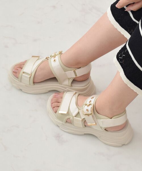 Bridget Birkin/ブリジットバーキン 【Bridget Birkin】ベルクロカジュアルスポサン アイボリー雑材 L