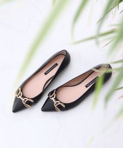 Bridget Birkin / ブリジットバーキン フラットシューズ | 【PARADIS COULEUR】ポインテッドトウメタルビットパンプス-(31017P)