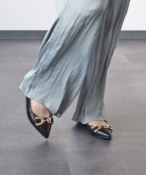 Bridget Birkin / ブリジットバーキン フラットシューズ | 【PARADIS COULEUR】ポインテッドトウメタルビットパンプス-(31017P) | 詳細10