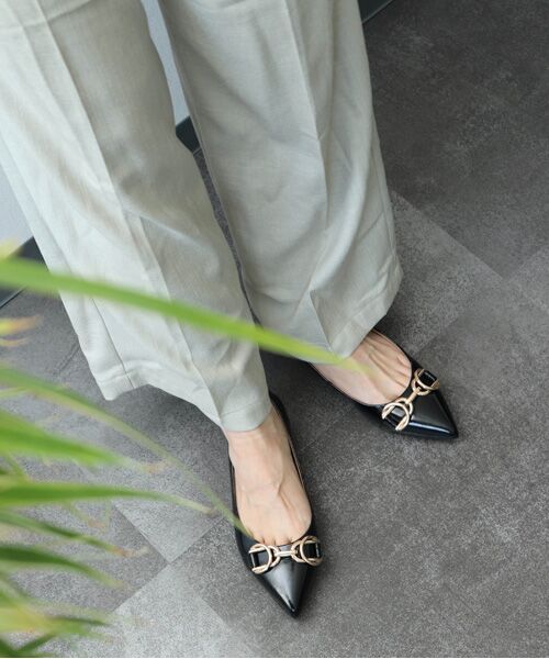 Bridget Birkin / ブリジットバーキン フラットシューズ | 【PARADIS COULEUR】ポインテッドトウメタルビットパンプス-(31017P) | 詳細18