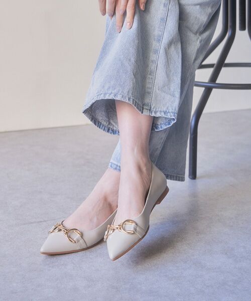 Bridget Birkin / ブリジットバーキン フラットシューズ | 【PARADIS COULEUR】ポインテッドトウメタルビットパンプス-(31017P) | 詳細28