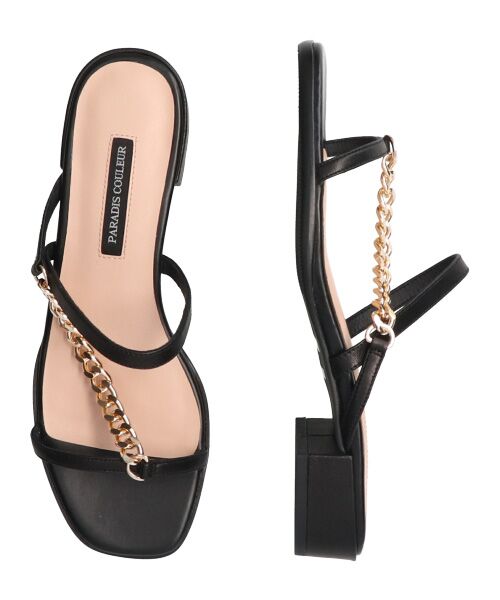 Bridget Birkin / ブリジットバーキン サンダル | 【PARADIS COULEUR】スクエアトウチェーンストラップサンダル-(32005P) | 詳細9
