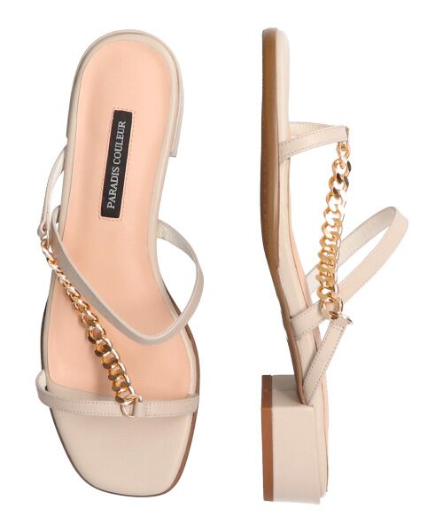 Bridget Birkin / ブリジットバーキン サンダル | 【PARADIS COULEUR】スクエアトウチェーンストラップサンダル-(32005P) | 詳細18