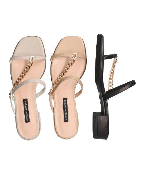 Bridget Birkin / ブリジットバーキン サンダル | 【PARADIS COULEUR】スクエアトウチェーンストラップサンダル-(32005P) | 詳細27