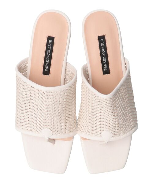 Bridget Birkin / ブリジットバーキン サンダル | 【PARADIS COULEUR】スクエアトウメッシュトングサンダル-(32006P) | 詳細14