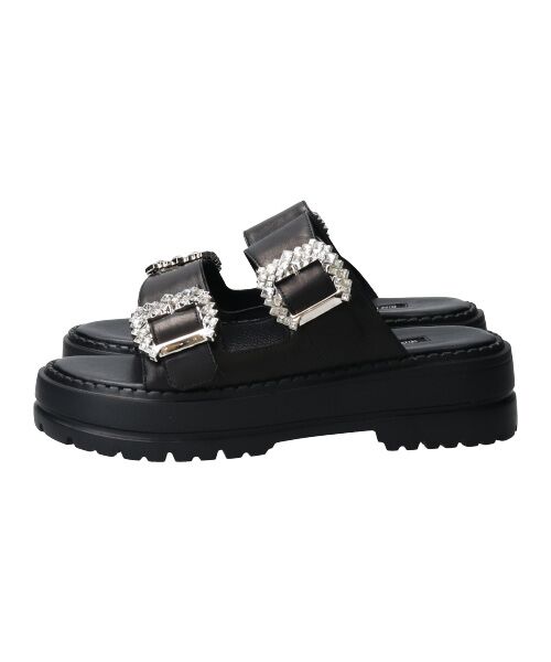 Bridget Birkin / ブリジットバーキン サンダル | 【PARADIS COULEUR】ビジューバックル厚底スライドサンダル-(32114P) | 詳細3