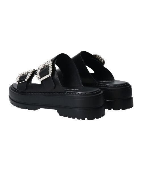 Bridget Birkin / ブリジットバーキン サンダル | 【PARADIS COULEUR】ビジューバックル厚底スライドサンダル-(32114P) | 詳細4