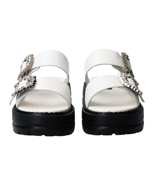 Bridget Birkin / ブリジットバーキン サンダル | 【PARADIS COULEUR】ビジューバックル厚底スライドサンダル-(32114P) | 詳細9