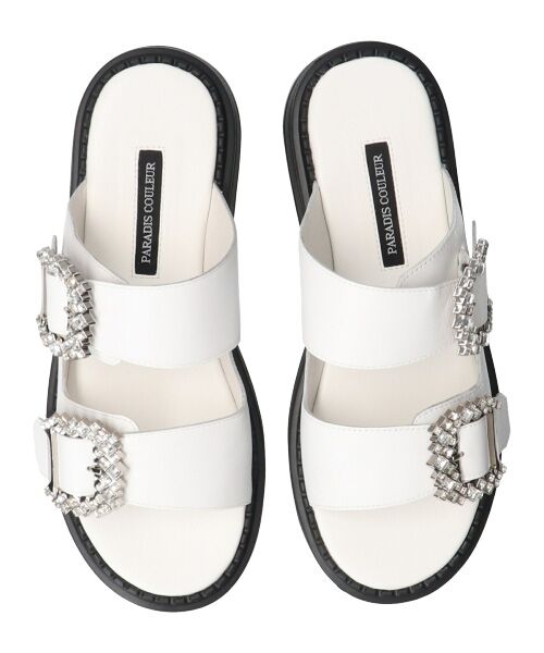 Bridget Birkin / ブリジットバーキン サンダル | 【PARADIS COULEUR】ビジューバックル厚底スライドサンダル-(32114P) | 詳細14