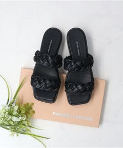 Bridget Birkin / ブリジットバーキン サンダル | 【PARADIS COULEUR】スクエアトウ編み込みベルトサンダル-(32145P)