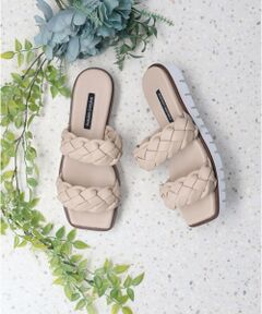 Bridget Birkin / ブリジットバーキン サンダル | 【PARADIS COULEUR】スクエアトウ編み込みベルトサンダル-(32145P)