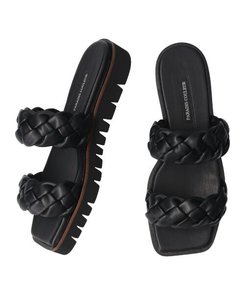 Bridget Birkin / ブリジットバーキン サンダル | 【PARADIS COULEUR】スクエアトウ編み込みベルトサンダル-(32145P) | 詳細8