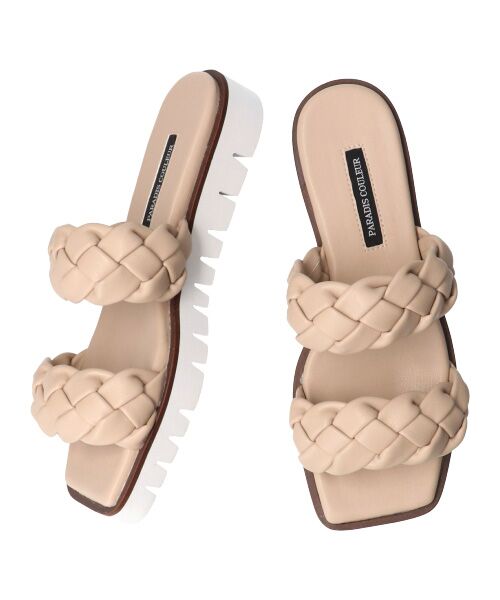 Bridget Birkin / ブリジットバーキン サンダル | 【PARADIS COULEUR】スクエアトウ編み込みベルトサンダル-(32145P) | 詳細16