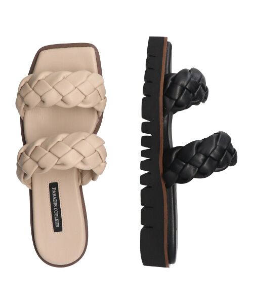 Bridget Birkin / ブリジットバーキン サンダル | 【PARADIS COULEUR】スクエアトウ編み込みベルトサンダル-(32145P) | 詳細17