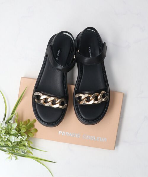 Bridget Birkin / ブリジットバーキン サンダル | 【PARADIS COULEUR】アンクルストラップ厚底チェーンサンダル-(32147P) | 詳細10
