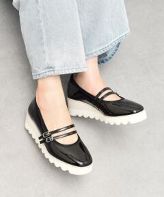 Bridget Birkin / ブリジットバーキン パンプス | 【Round About】厚底ダブルストラップパンプス-(41015D)