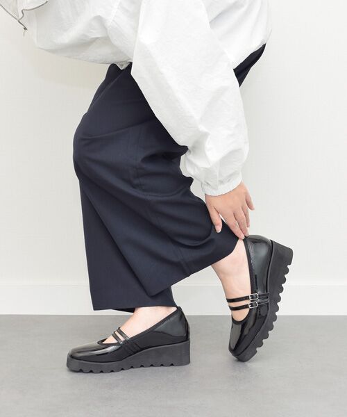 Bridget Birkin / ブリジットバーキン パンプス | 【Round About】厚底ダブルストラップパンプス-(41015D) | 詳細1