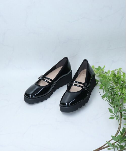 Bridget Birkin / ブリジットバーキン パンプス | 【Round About】厚底ダブルストラップパンプス-(41015D) | 詳細2