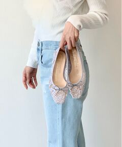 Bridget Birkin / ブリジットバーキン パンプス | 【Bridget Birkin】スクエアレースバレエパンプス-(51032B)