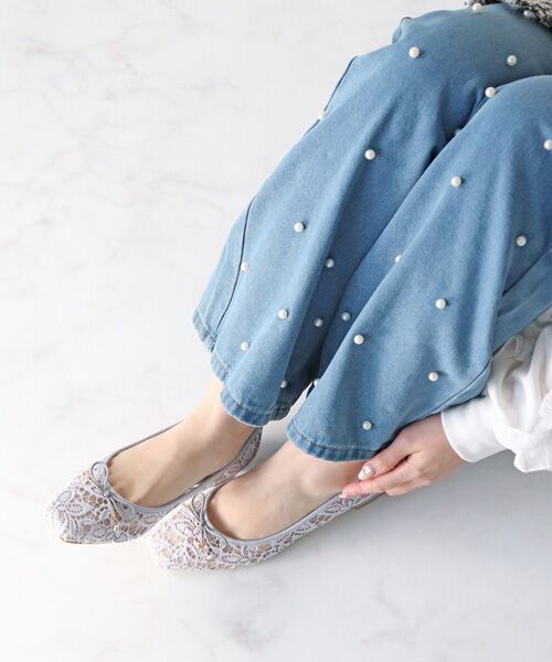 Bridget Birkin / ブリジットバーキン パンプス | 【Bridget Birkin】スクエアレースバレエパンプス-(51032B) | 詳細27