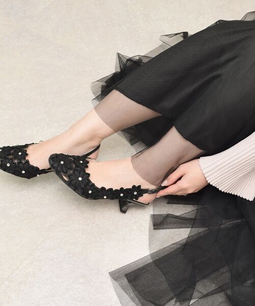 Bridget Birkin / ブリジットバーキン パンプス | 【Bridget Birkin】フラワーカットワークバックバンドパンプス-(51303B) | 詳細9