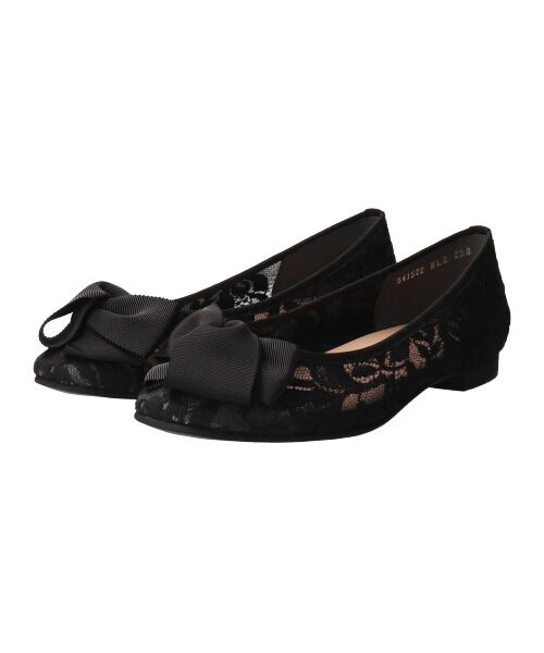 Bridget Birkin / ブリジットバーキン フラットシューズ | 【Bridget Birkin】グログランリボンレースパンプス-(51522B) | 詳細1