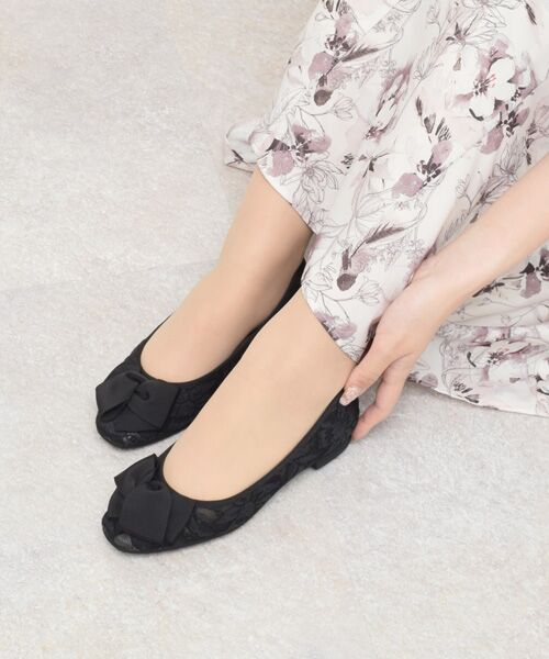 Bridget Birkin / ブリジットバーキン フラットシューズ | 【Bridget Birkin】グログランリボンレースパンプス-(51522B) | 詳細5