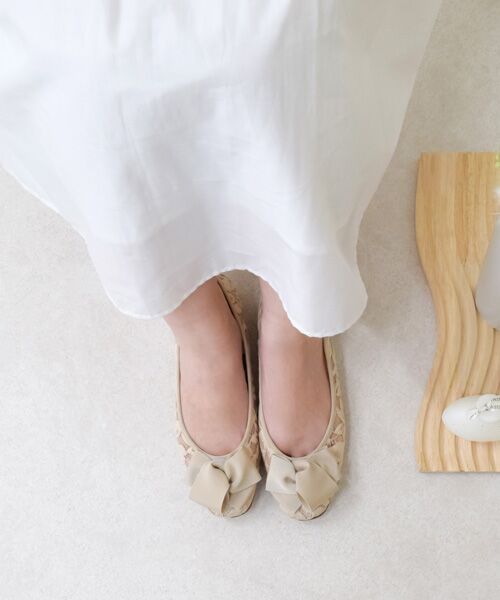 Bridget Birkin / ブリジットバーキン フラットシューズ | 【Bridget Birkin】グログランリボンレースパンプス-(51522B) | 詳細16