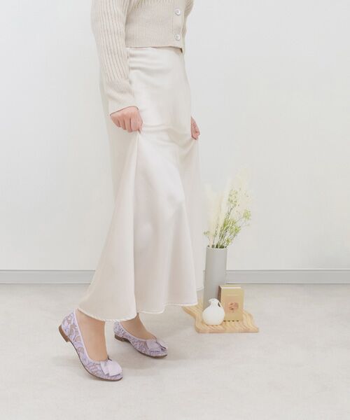 Bridget Birkin / ブリジットバーキン フラットシューズ | 【Bridget Birkin】グログランリボンレースパンプス-(51522B) | 詳細27